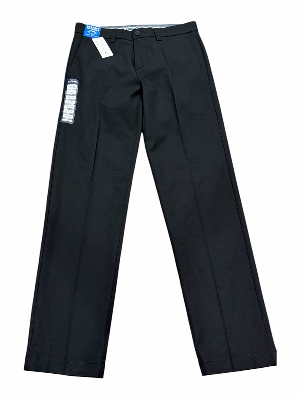 Haggar Performance Flex Mens Slacks Size 32x32 Black Dress Pants Straight Fit